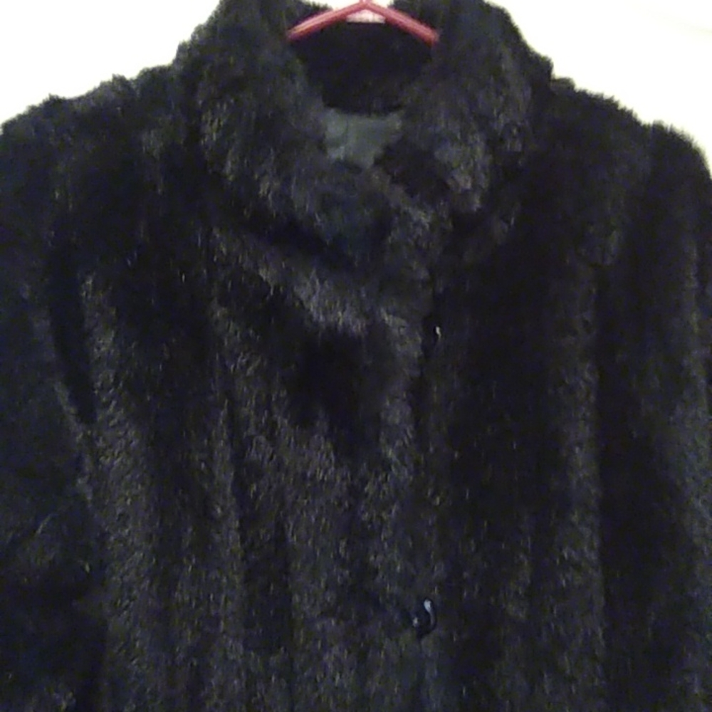 Woman full length ladies faux-fur